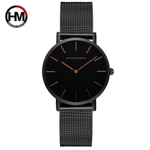 Load image into Gallery viewer, Japan Quartz Movement High Quality 36mm hannah Martin Women Stainless Steel Mesh Rose Gold Waterproof Ladies Watch Dropshipping